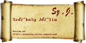 Székely Júlia névjegykártya